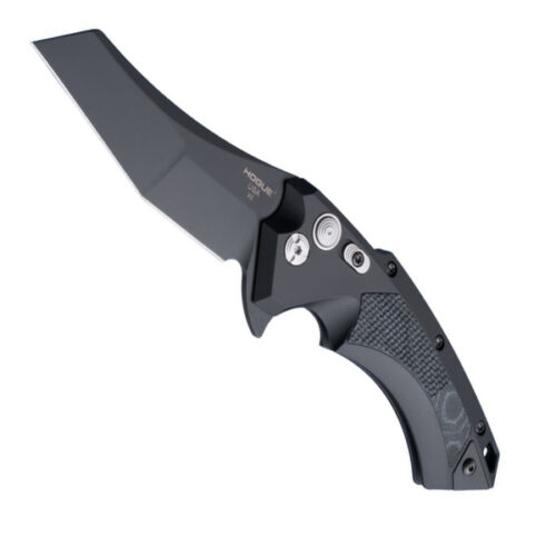 X5 Manual Flipper: 3.5" Wharncliffe Blade - Black Cerakote Finish, Matte Black Aluminum Frame & G-Mascus Black G10 Inserts