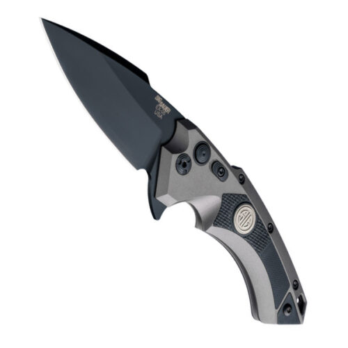 SIG X5 Tactical Manual Flipper: 3.5" Spear Point Blade - Black Cerakote Finish, Matte Grey Aluminum Frame & Solid Black G10 Inserts